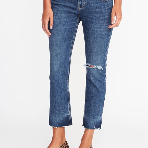 Mid Rise Distressed Flare Ankle Jeans - Picture 1 of 5